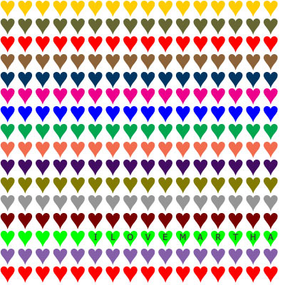 Heart pattern with the words 'I LOVE MARTHA'