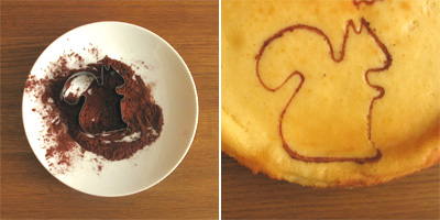 www.cocoandme.com - Coco&Me - Baked Cheese cake biscuit base recipe with making process pictures/ images - with embossed pattern of unicorn & squirrel