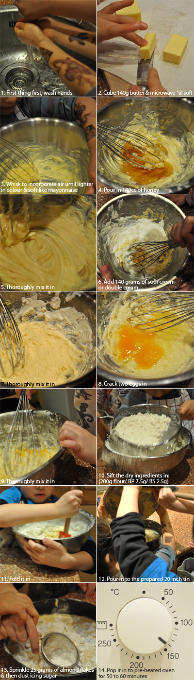 cocoandme_honey_buzz_cake Coco&Me - Coco & Me - www.cocoandme.com - Honey Buzz Buzz Cake recipe with step by step process pictures